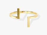 Double Bar Peridot Birthstone Open Ring