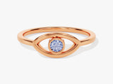 Solo Alexandrite Birthstone Evil Eye Ring