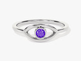 Solo Amethyst Birthstone Evil Eye Ring