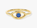 Solo Sapphire Birthstone Evil Eye Ring