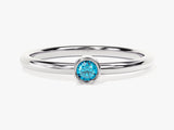 Solo Blue Topaz Birthstone Ring