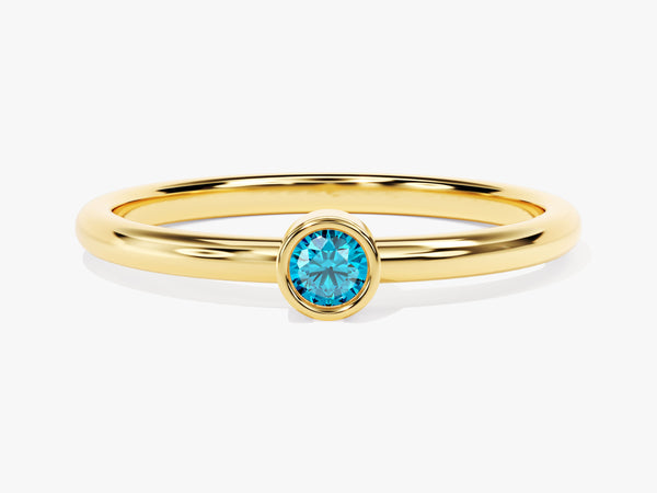 Solo Blue Topaz Birthstone Ring