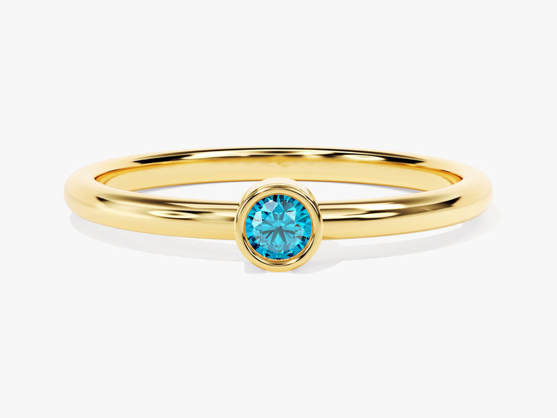 Solo Blue Topaz Birthstone Ring