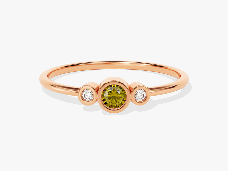 Trio Peridot Birthstone Ring