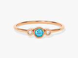 Trio Blue Topaz Birthstone Ring