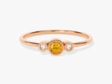 Trio Citrine Birthstone Ring