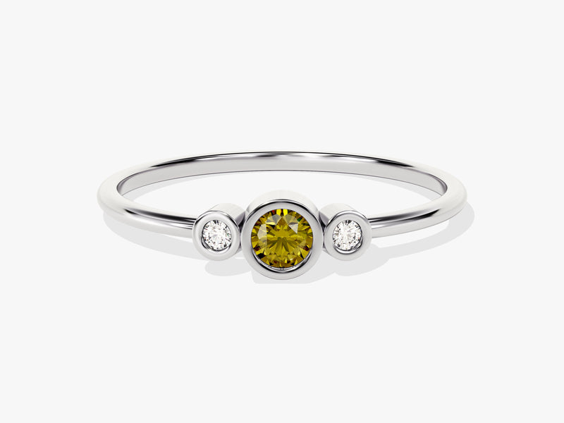 Trio Peridot Birthstone Ring