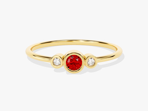 Trio Garnet Birthstone Ring