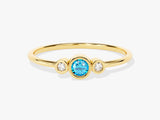 Trio Blue Topaz Birthstone Ring