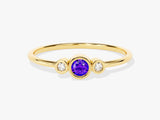 Trio Amethyst Birthstone Ring