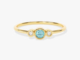 Trio Aquamarine Birthstone Ring