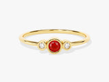 Trio Ruby Birthstone Ring