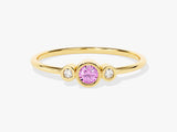 Trio Pink Tourmaline Birthstone Ring