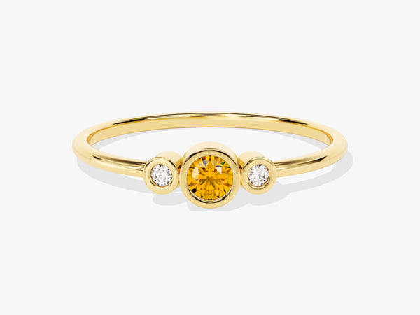 Trio Citrine Birthstone Ring