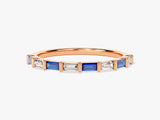 Baguette Bar Sapphire Birthstone Ring