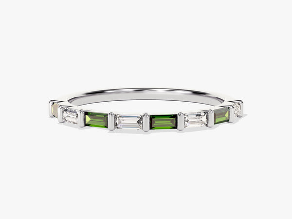 Baguette Bar Emerald Birthstone Ring