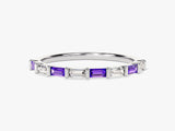 Baguette Bar Amethyst Birthstone Ring