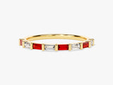 Baguette Bar Ruby Birthstone Ring