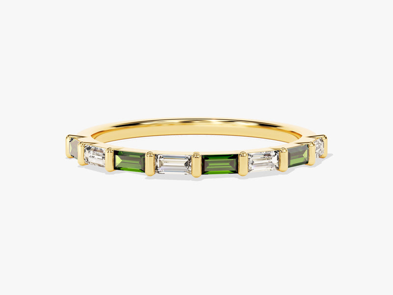 Baguette Bar Emerald Birthstone Ring