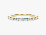 Baguette Bar Aquamarine Birthstone Ring