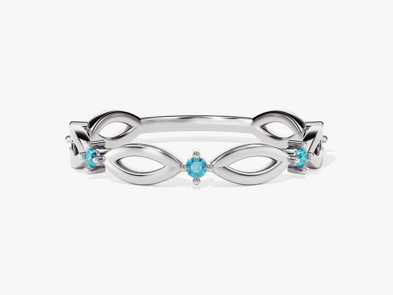 Loop Blue Topaz Birthstone Ring