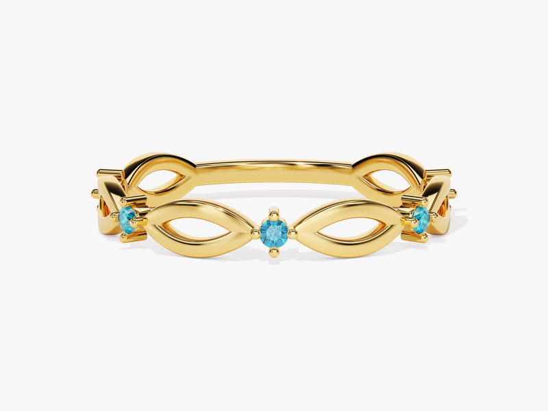 Loop Blue Topaz Birthstone Ring