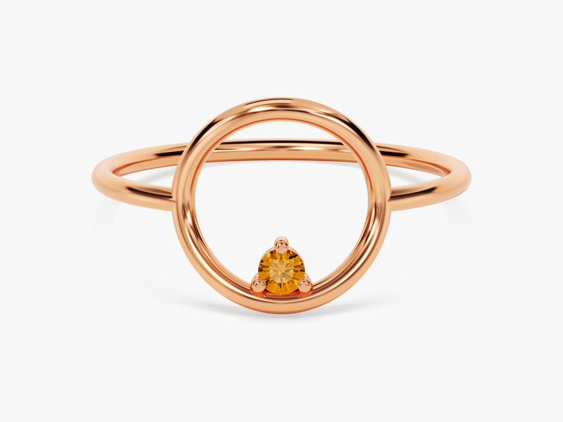 Orbit Citrine Birthstone Ring