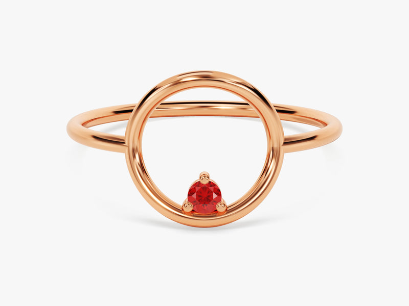 Orbit Ruby Birthstone Ring