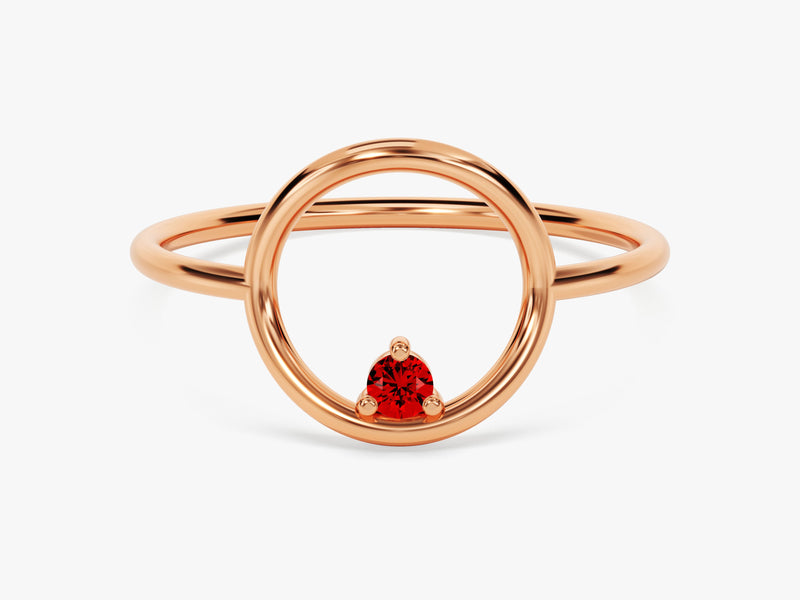 Orbit Garnet Birthstone Ring