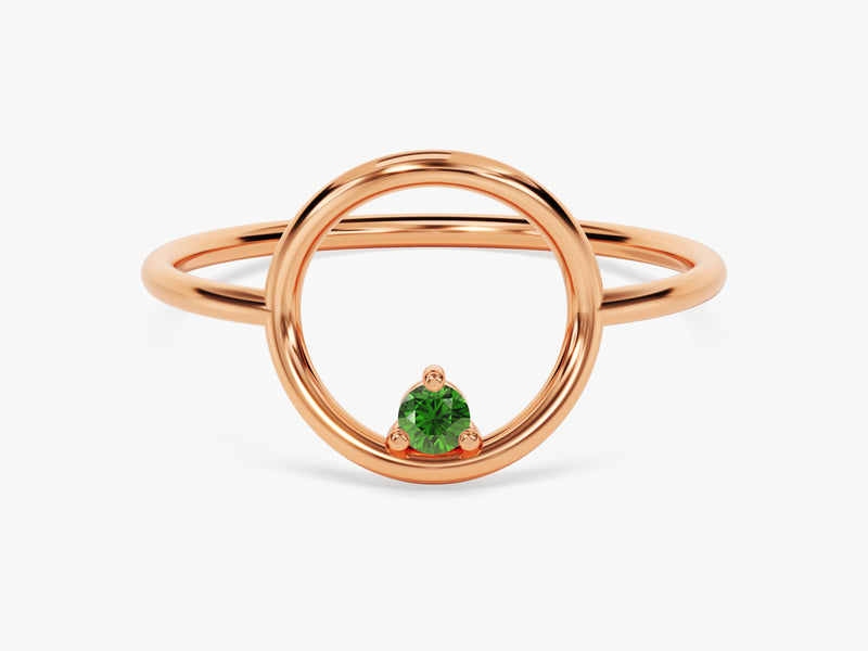 Orbit Emerald Birthstone Ring