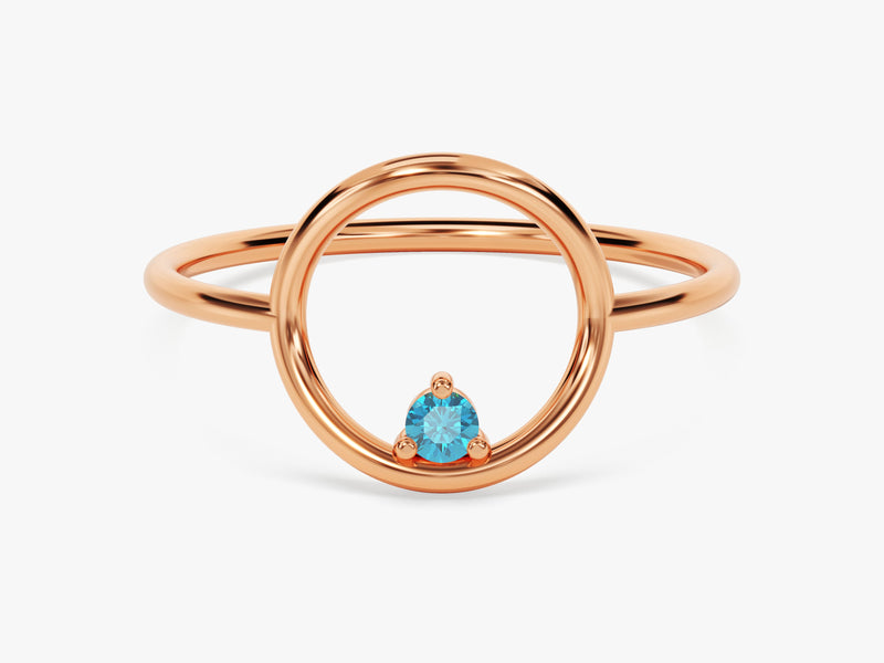 Orbit Blue Topaz Birthstone Ring