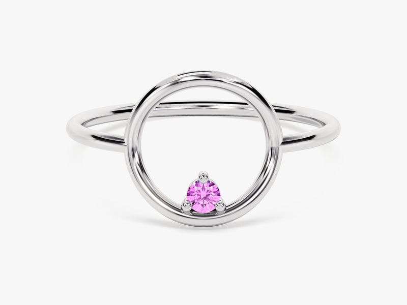 Orbit Pink Tourmaline Birthstone Ring