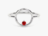 Orbit Garnet Birthstone Ring