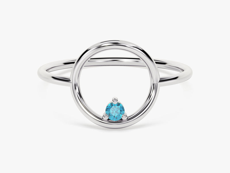 Orbit Blue Topaz Birthstone Ring