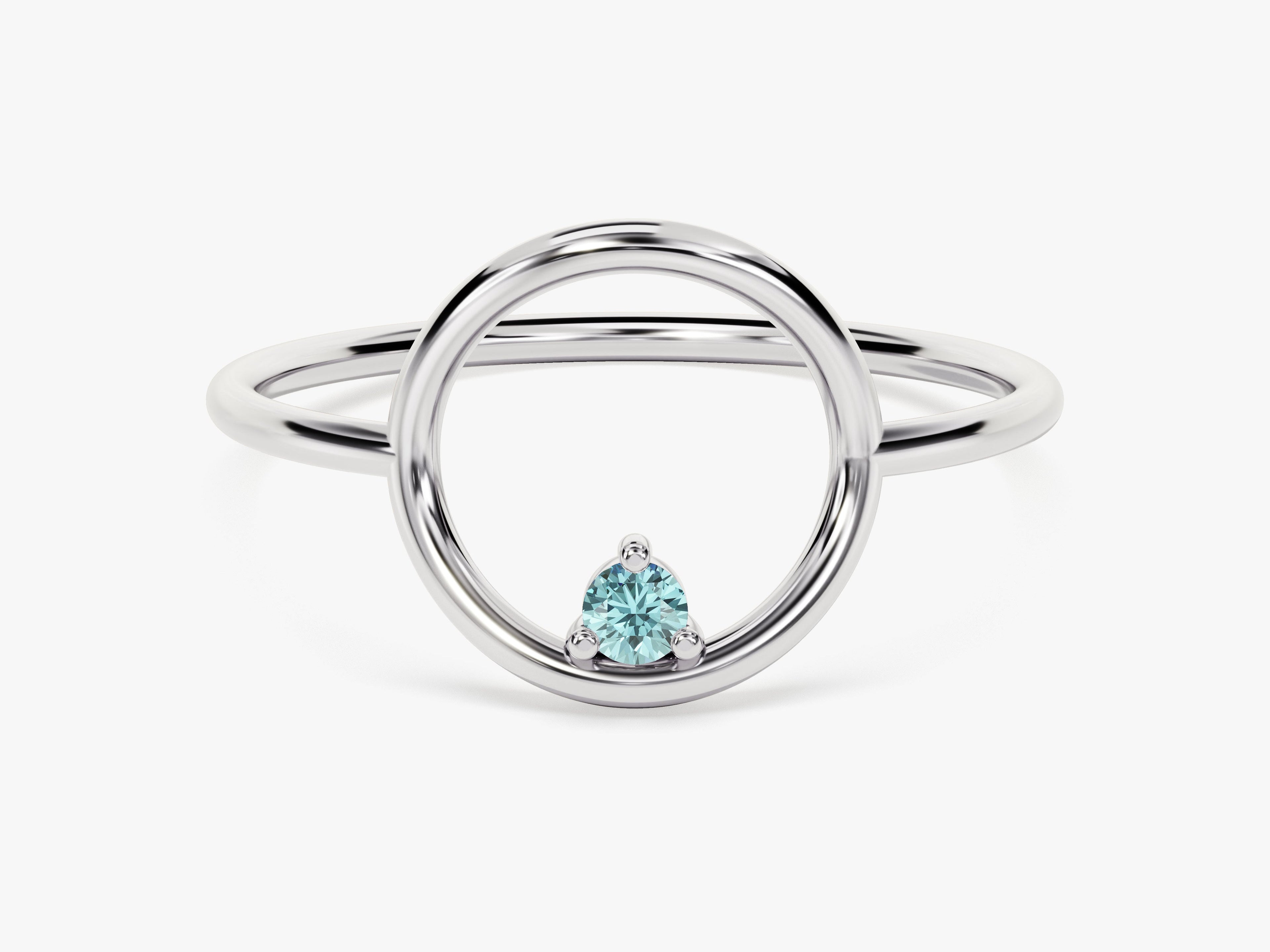 Orbit Aquamarine Birthstone Ring
