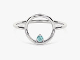 Orbit Aquamarine Birthstone Ring