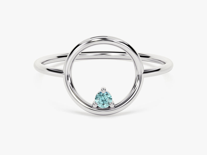 Orbit Aquamarine Birthstone Ring