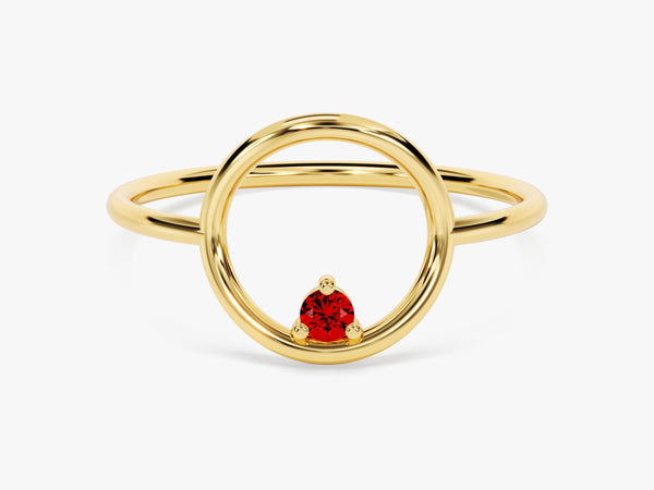 Orbit Garnet Birthstone Ring