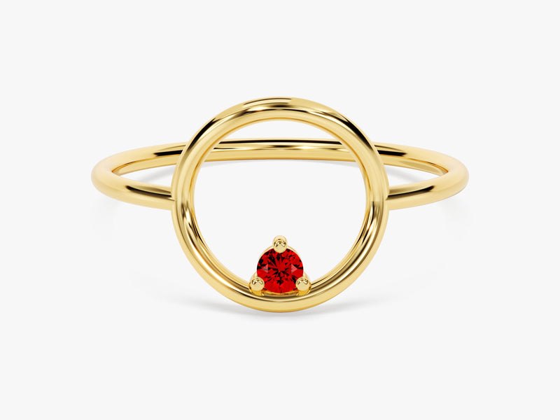 Orbit Garnet Birthstone Ring