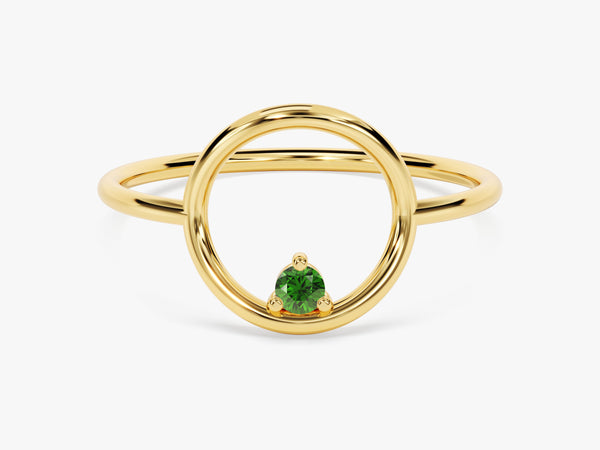 Orbit Emerald Birthstone Ring