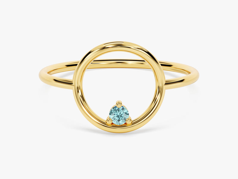 Orbit Aquamarine Birthstone Ring