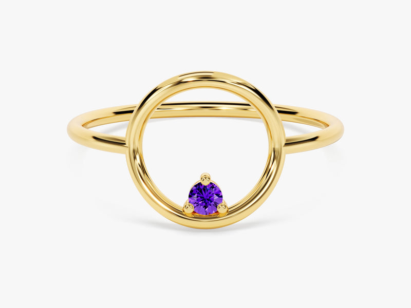 Orbit Amethyst Birthstone Ring