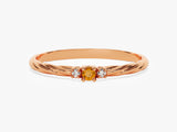 Petite Twist Citrine Birthstone Ring