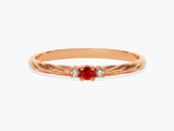 Petite Twist Garnet Birthstone Ring