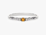 Petite Twist Citrine Birthstone Ring