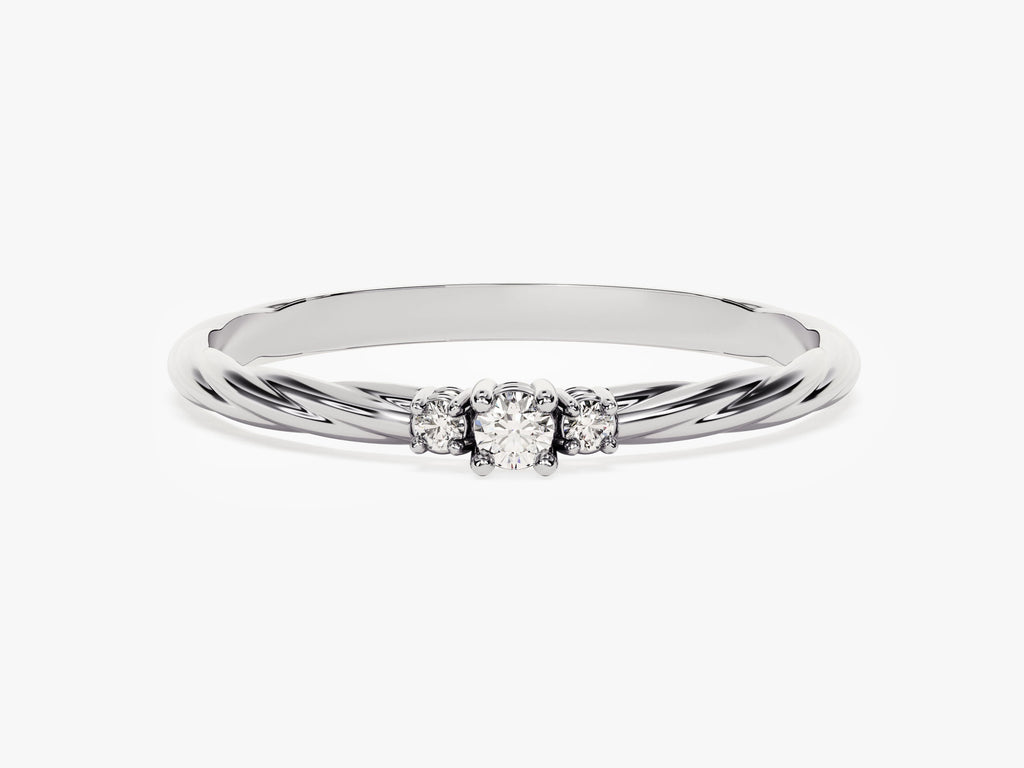 Petite Twist Diamond Birthstone Ring