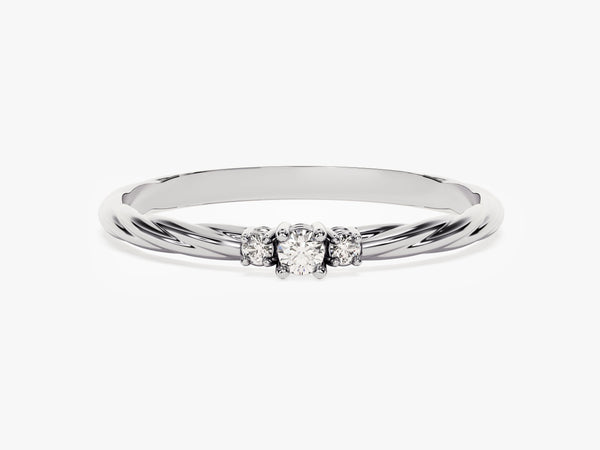 Petite Twist Diamond Birthstone Ring