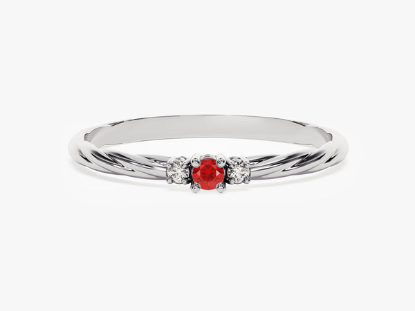 Petite Twist Ruby Birthstone Ring