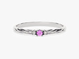 Petite Twist Pink Tourmaline Birthstone Ring