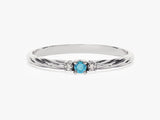 Petite Twist Blue Topaz Birthstone Ring